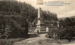 BROUVELIEURES MONUMENT A LA MEMOIRE DU CORPS FRANC DES VOSGES - Brouvelieures