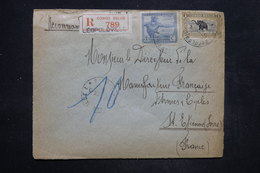 CONGO BELGE - Enveloppe En Recommandé De Léopoldville Pour St Etienne En 1925 , Affranchissement Plaisant - L 26752 - Storia Postale