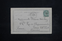 ALEXANDRIE - Affranchissement Type Blanc De Alexandrie Sur Carte Postale ( Dresseur De Singes ) Pour Paris - L 26793 - Storia Postale