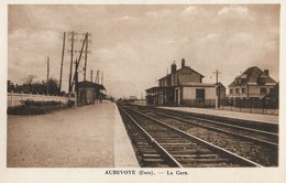 CARTE POSTALE ORIGINALE ANCIENNE : AUBEVOYE LA GARE  EURE (27) - Aubevoye