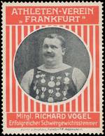Frankfurt/Main: Gewichtheben Richard Vogel Reklamemarke - Erinofilia