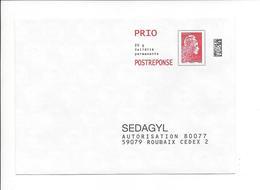 Enveloppe POSTREPONSE PRIO 20g - SEDAGYL - Numéro 204325 (nouvelle Marianne L'engagée) - PAP: Antwoord