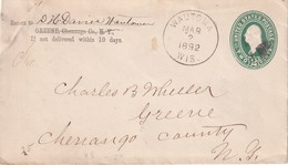 USA 1892    ENTIER POSTAL/GANZSACH/POSTAL STATIONERY LETTRE DE WAUTOMA - ...-1900