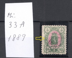 FINLAND FINNLAND 1889 Michel 33 A ERROR Variety Abart O - Nuevos