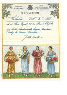 Télégramme Illustré A 12(F) - 4 Femmes Avec Corbeilles De Fleurs - Sellos Telégrafos [TG]