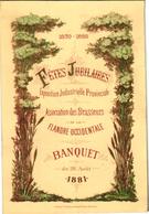 1881 Menukaart Litho Banquet Banket  Brasseurs  C1881 Brouwers Litho Daveluy Brugge Bier Bière Beer - Menú