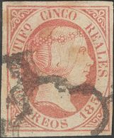 º6, 7, 9. 1851. 6 Cuartos Negro, 12 Cuartos Lila Y 5 Reales Rosa. BONITOS. - Sonstige & Ohne Zuordnung