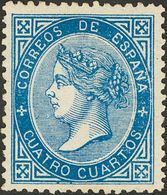 (*)88. 1867. 4 Cuartos Azul. MAGNIFICO. - Autres & Non Classés