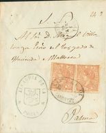 Sobre 96(2). 1868. 50 Mils Castaño Amarillo, Dos Sellos. LA POBLA (BALEARES) A PALMA DE MALLORCA. Matasello Especial Ova - Sonstige & Ohne Zuordnung