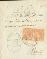 Sobre 96(2). 1868. 50 Mils Castaño Amarillo, Dos Sellos. LA POBLA (BALEARES) A PALMA DE MALLORCA. Matasello Especial Ova - Other & Unclassified