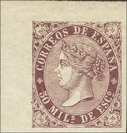 *98s. 1868. 50 Mils Violeta, Esquina De Pliego. SIN DENTAR. MAGNIFICO Y MUY ESPECTACULAR. - Other & Unclassified