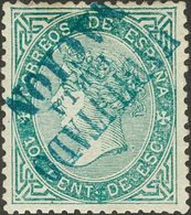 *91. 1868. 10 Cts Verde (leve Reparación). ANDALUCIA. MAGNIFICO. Edifil 2014: 405 Euros - Other & Unclassified