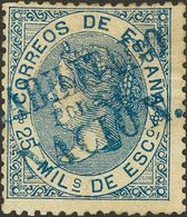 *97. 1868. 25 Mils Azul (puntito Claro). ANDALUCIA. MAGNIFICO. Edifil 2014: 425 Euros - Sonstige & Ohne Zuordnung