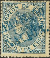 *97. 1868. 25 Mils Azul (puntito Claro). ANDALUCIA. MAGNIFICO. Edifil 2014: 425 Euros - Andere & Zonder Classificatie