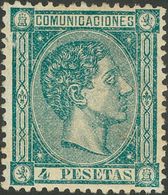 *170. 1875. 4 Pts Verde (muy Leve Reparación). Excelente Centraje Y Buen Color. MAGNIFICO. - Andere & Zonder Classificatie