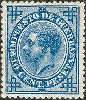 **184. 1876. 10 Cts Azul. PIEZA DE LUJO. - Other & Unclassified