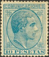 *199. 1878. 10 Pts Azul. Muy Bien Centrado. MAGNIFICO. Cert. COMEX. - Altri & Non Classificati