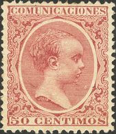 *224. 1889. 50 Cts Rosa Carmín. Excelente Centraje. MAGNIFICO. - Autres & Non Classés