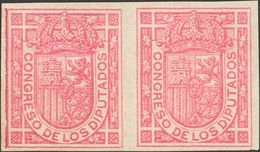 (*)230s(2). 1896. Sin Valor, Rosa, Pareja. SIN DENTAR. MAGNIFICA Y EXTRAORDINARIAMENTE RARA, SOLO CONOCEMOS OTRA PAREJA  - Autres & Non Classés