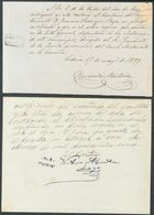 Sobre . 1899. Dos Resguardos, Uno De Depósito Y El Otro De Acta De Votación Con Marcas De Cartería CORUÑA / CEDEIRA Y CO - Other & Unclassified