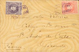 Sobre 243, 245. 1904. 10 Cts Rojo Y 15 Cts Lila Castaño. PREMIA DE MAR A SAINT ANDRE DE CUBZAC (FRANCIA). Matasello Cart - Autres & Non Classés