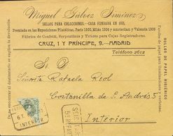 Sobre 272. 1917. 20 Cts Verde Bronce BISECTADO. Carta Con Membrete De Miguel Gálvez Certificada Por Correo Interior. MAG - Autres & Non Classés