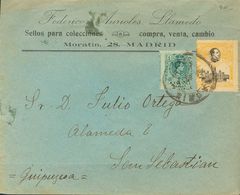 Sobre 301, 268. 1921. 15 Cts Amarillo Y Negro Y 5 Cts Verde (Medallón). Carta Con Membrete Del Comerciante Filatélico Fe - Other & Unclassified