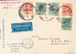 Sobre 292/96. 1920. Serie Completa. Tarjeta Postal Graf Zeppelin De MADRID A VIENA (AUSTRIA). En El Frente Marca 1 SUDAM - Autres & Non Classés