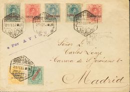 Sobre 292/96, Marruecos 31, 61. 1926. Serie Completa Y 5 Cts Verde Y 15 Cts Amarillo De Marruecos. Correo Aéreo De LARAC - Autres & Non Classés