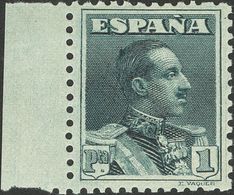 **321dc. 1922. 1 Pts Pizarra, Borde De Hoja. DENTADO 11¼. MAGNIFICO. Edifil 2015: 126 Euros - Autres & Non Classés