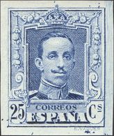 *NE24s. 1922. 25 Cts Azul (Tipo II). NO EMITIDO Y SIN DENTAR. MAGNIFICO. Edifil 2015: 247 Euros - Autres & Non Classés