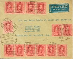 Sobre 312, 317A(12). 1929. 5 Cts Carmín Y 25 Cts Carmín, Doce Sellos. Certificado De LA SEO DE URGELL (GERONA) A BARRANQ - Andere & Zonder Classificatie