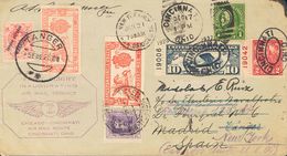 Sobre 316, 324, 256. 1921. 1 Ctvo Verde, 2 Ctvos Carmín Y 10 Ctvos Azul De Estados Unidos. Correo Aéreo De CINCINNATI (U - Andere & Zonder Classificatie