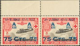 **388/91, 388/91t. 1927. Serie Completa, En Pareja, Bordes De Hoja. Un Sello Variedad "192" EN LUGAR DE "1927". MAGNIFIC - Autres & Non Classés