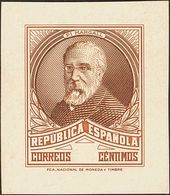 (*)655P. 1931. Sin Valor, Castaño. PRUEBA DE PUNZON. MAGNIFICA Y RARISIMA, NO RESEÑADA EN GALVEZ EN ESTE COLOR. - Autres & Non Classés