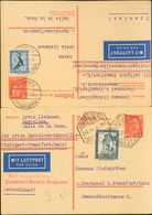 Sobre 673. 1933. 15 Cts+15 Cts Naranja Sobre Tarjeta Entero Postal (de Ida Y Vuelta), La Ida De FRANKFURT A BARCELONA, C - Autres & Non Classés