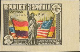 **765s. 1938. AEREO+5 PTS, Esquina De Pliego. SIN DENTAR. MAGNIFICO Y ESPECTACULAR. Edifil 2019: +700 Euros - Autres & Non Classés