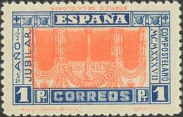 **835ei. 1937. 1 Pts Azul Y Naranja. Variedad CENTRO INVERTIDO. MAGNIFICO. Cert. CEM. Edifil 2015: 815 Euros - Autres & Non Classés