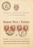 Sobre . 1944. Folleto De La Dirección General De Correos De La EXPOSICION POSTAL Y FILATELICA DIA DEL SELLO 1944, Con Se - Other & Unclassified