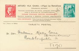 Sobre 1026, 1028. 1951. Conjunto De Dos Tarjertas Postales Con Membrete Del Comerciante Filatélico Arturo Vila Ambas Cir - Autres & Non Classés