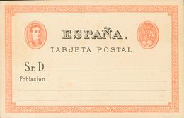 (*)NE2. 1875. 5 Cts Naranja Y Negro Sobre Tarjeta Entero Postal NO EMITIDA. MAGNIFICA. Edifil 2019: 61 Euros - Sonstige & Ohne Zuordnung