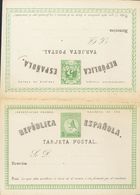 (*)EP2A. 1873. 5 Cts+5 Cts Verde Sobre Tarjeta Entero Postal, De Ida Y Vuelta (Tipo II). MAGNIFICA Y RARA. Edifil 2019:  - Autres & Non Classés