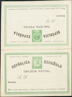 (*)EP4. 1873. 5 Cts+5 Cts Verde Sobre Tarjeta Entero Postal, De Ida Y Vuelta. MAGNIFICA. Edifil 2019: 106 Euros - Andere & Zonder Classificatie