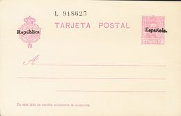 (*)EP66. 1931. 15 Cts Lila (sobrecarga Manual) Sobre Tarjeta Entero Postal. MAGNIFICA. Edifil 2019: 102 Euros - Andere & Zonder Classificatie