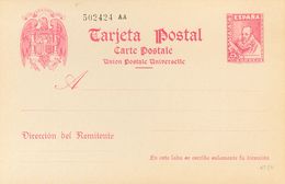 (*)EP84. 1938. 45 Cts Carmín Sobre Tarjeta Entero Postal. MAGNIFICA. Edifil 2019: 139 Euros - Autres & Non Classés