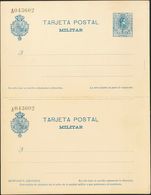 (*)EPM1. 1921. 15 Cts+sin Valor, Azul Sobre Tarjeta Entero Postal Militar, De Ida Y Vuelta. MAGNIFICA. Edifil 2019: 73 E - Sonstige & Ohne Zuordnung