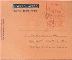 Sobre AE58ccb. 1956. 4 Pts Sobre Aerograma. ENSAYO DE COLOR, En Salmón. MADRID A NUEVA YORK (U.S.A.). MAGNIFICO. - Sonstige & Ohne Zuordnung