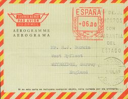 Sobre AE101. 1969. 6 Pts Sobre Aerograma (Tipo II Sin Precio). MADRID A WEYBRIDGE (INGLATERRA). MAGNIFICO Y MUY RARO CIR - Autres & Non Classés