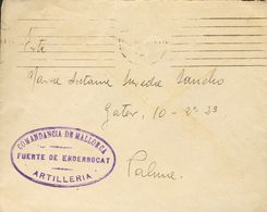 Sobre . 1936. Carta (con Texto) De CABO ENDERROCAT (BALEARES) A PALMA DE MALLORCA. Marca De Franquicia COMANDANCIA DE MA - Other & Unclassified