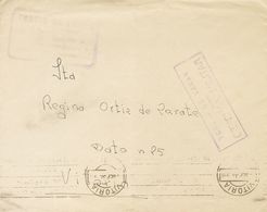 Sobre . 1938. Dirigida A VITORIA. Marcas TERCIO DE LACAR / COMPAÑIA DE / AMETRALLADORAS Y / MORTEROS Y TERCIO DE LACAR / - Autres & Non Classés